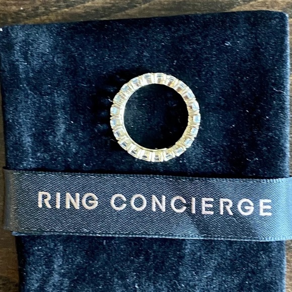 Ring Concierge Emerald Cut White Topaz Eternity Band Size 6 - Picture 2 of 5